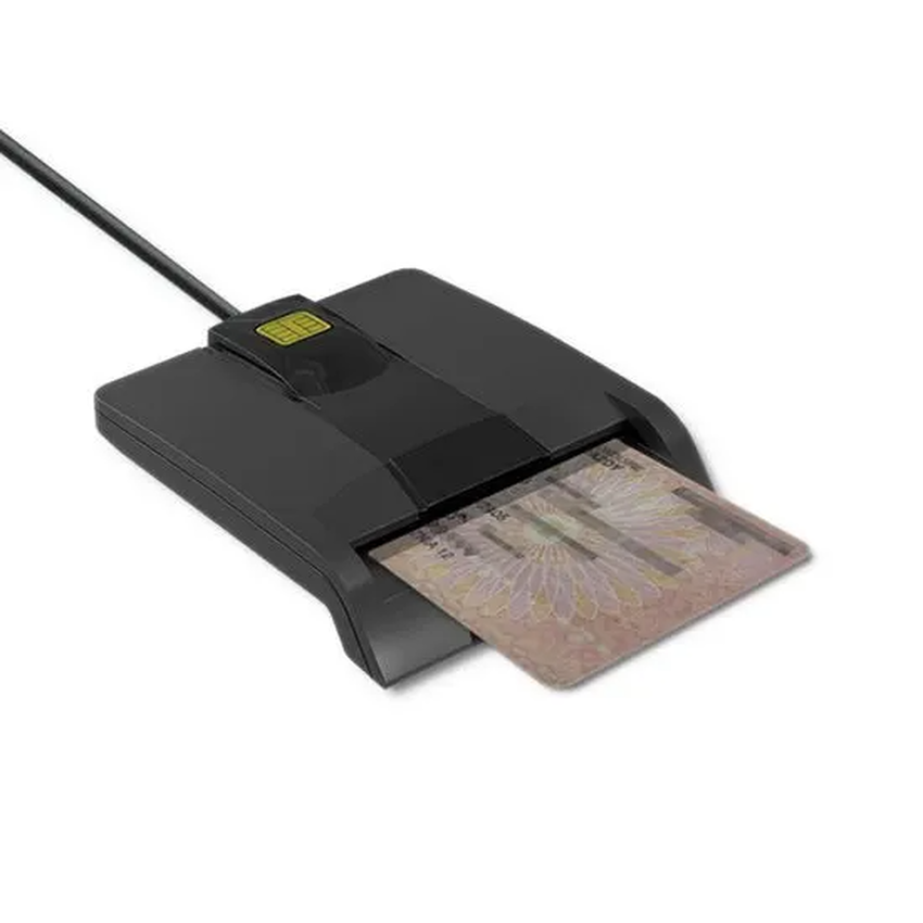 Qoltec SCR-0634 Intelligent Smart ID chip card reader + USB-C adaptera