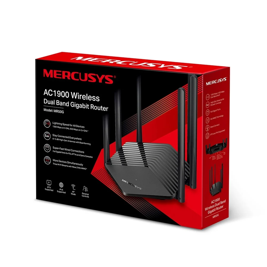 Usmerjevalnik / router Mercusys MR50G AC1900 Dual Band GB Cable Router, MU-MIMO