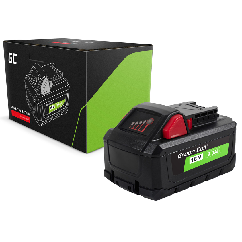 Green Cell baterija za Milwaukee M18 18V 8Ah nadomestna baterija M18 HB8 4932471070 (PTML18V8)