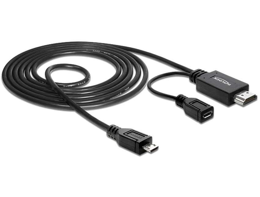 Kabel MHL Moški + USB micro Ženski > HDMI Moški 1,5m Delock