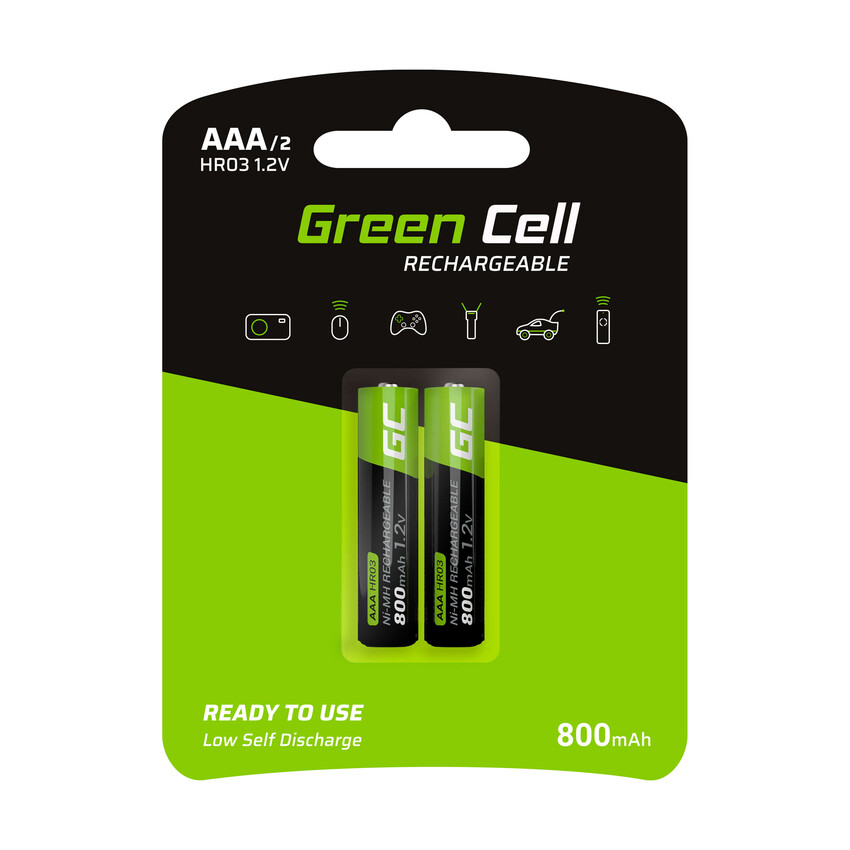 Green Cell Rechargeable baterijas 2x AAA HR03 800mAh (GR08)