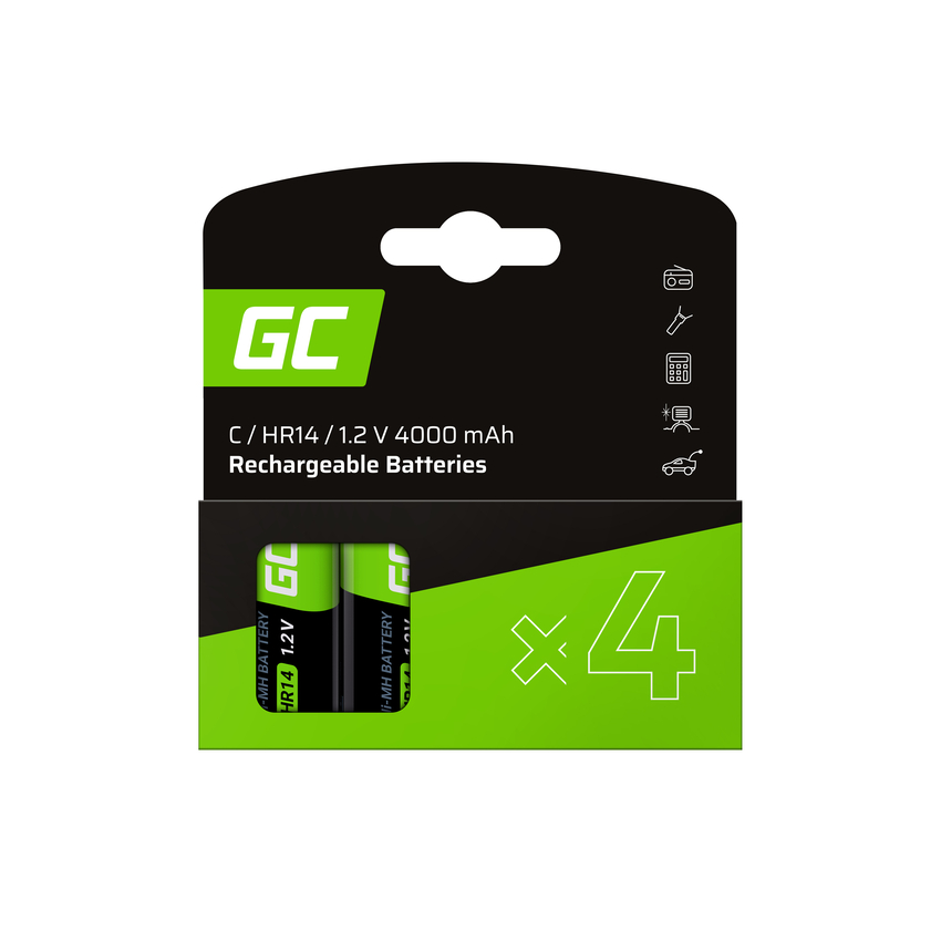 Green Cell baterijas 4x C R14 HR14 Ni-MH 1.2V 4000mAh (GR14)