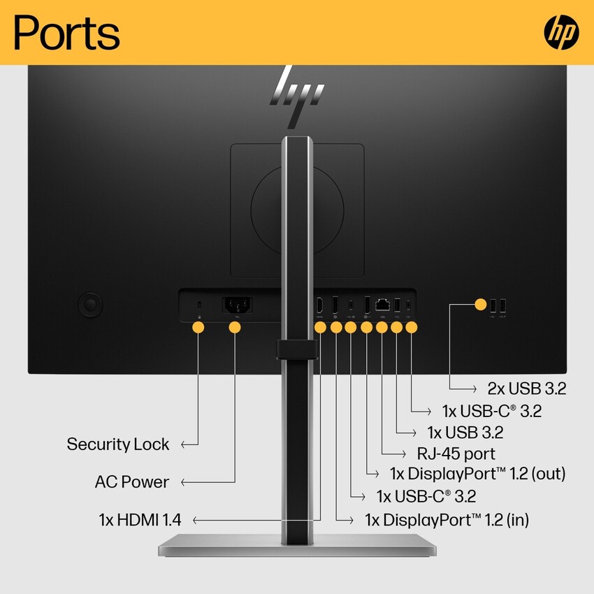 Monitor HP E24u G5 60,5 cm (23.8″) FHD IPS LED USB-C LAN 75 Hz