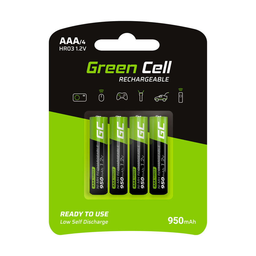 Green Cell Rechargeable baterijas 4x AAA HR03 950mAh (GR03)