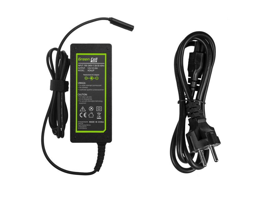 Green Cell PRO polnilec / AC Adapter 12V 3.6A 48W za Microsoft Surface RT, RT/2, Pro i Pro 2 (AD62P)