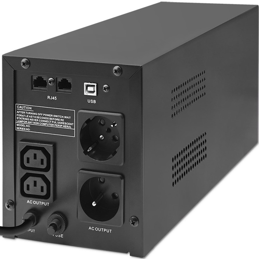 Brezprekinitveno napajanje Qoltec 53771 2000VA | 1200W | LCD | USB | RJ45