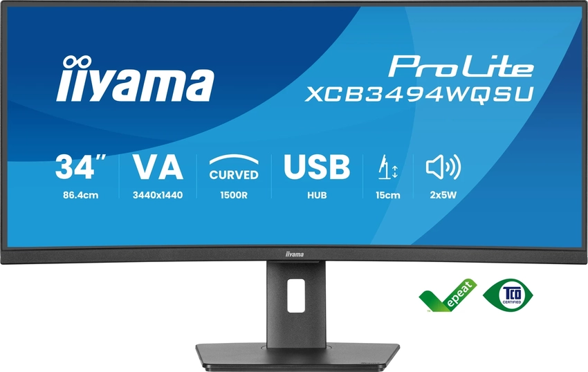 Monitor Iiyama 86,4 cm (34,0”) XCB3494WQSU-B1 3440×1440 VA LED 120Hz ukrivljen