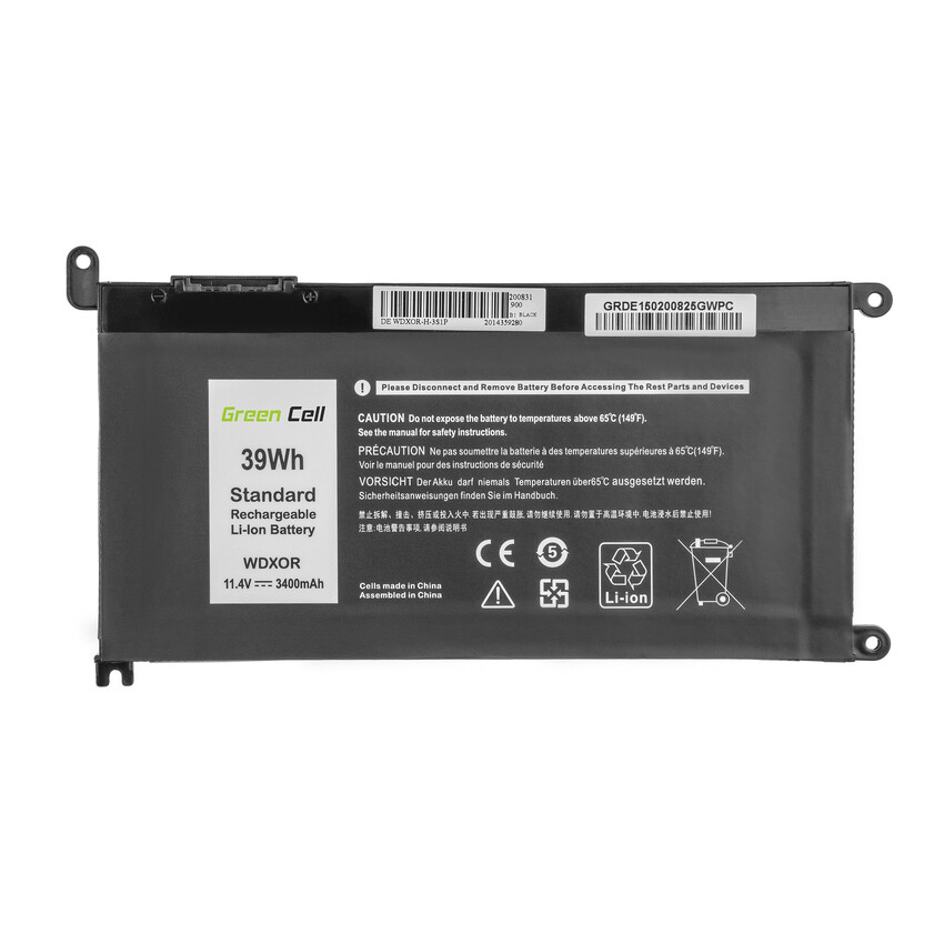 Green Cell baterija WDX0R WDXOR za Dell Inspiron 13 5368 5378 5379 14 5482 15 5565 5567 5568 5570 5578 5579 7560 7570 17 5770 (DE150)