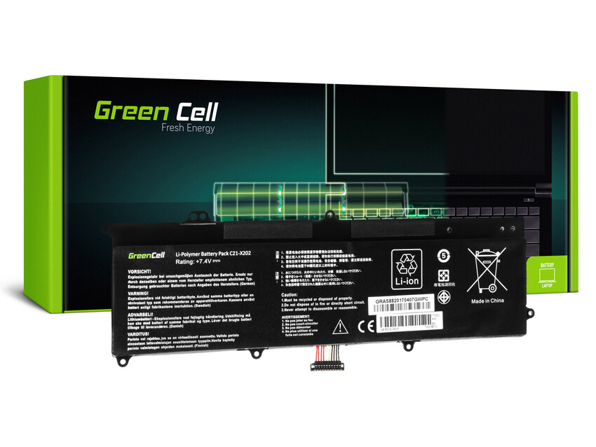 Green Cell baterija C21-X202 za Asus X201E F201E VivoBook F202E Q200E S200E X202E (AS88)
