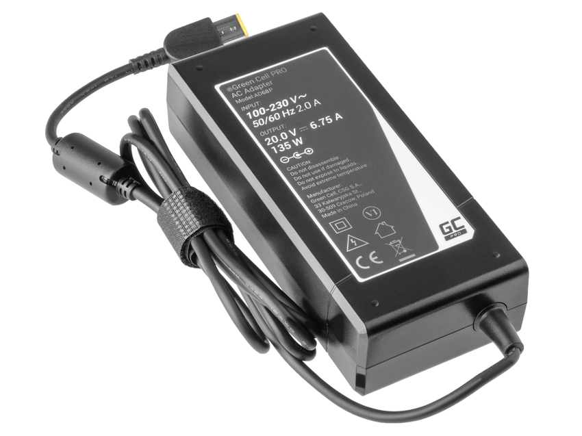 Green Cell PRO polnilec / AC Adapter 20V 6.75A 135W za Lenovo IdeaPad Gaming L340-15 L340-17 15ARH05 15IMH05 Legion Y520 Y530 (AD68P)
