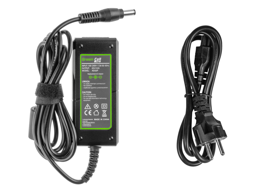 Green Cell PRO polnilec / AC Adapter 20V 2A 40W za Lenovo IdeaPad S10 S10-2 S10-3 S10-3s S100 S110 S400 S405 U260 U310 Z500 (AD32P)