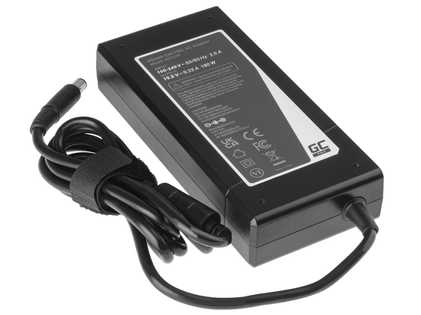 Green Cell PRO polnilec / AC Adapter 19.5V 9.23A 180W za Dell Latitude E5510 E7240 E7440 Alienware 13 14 15 M14x M15x R1 R2 R3 (AD107P)