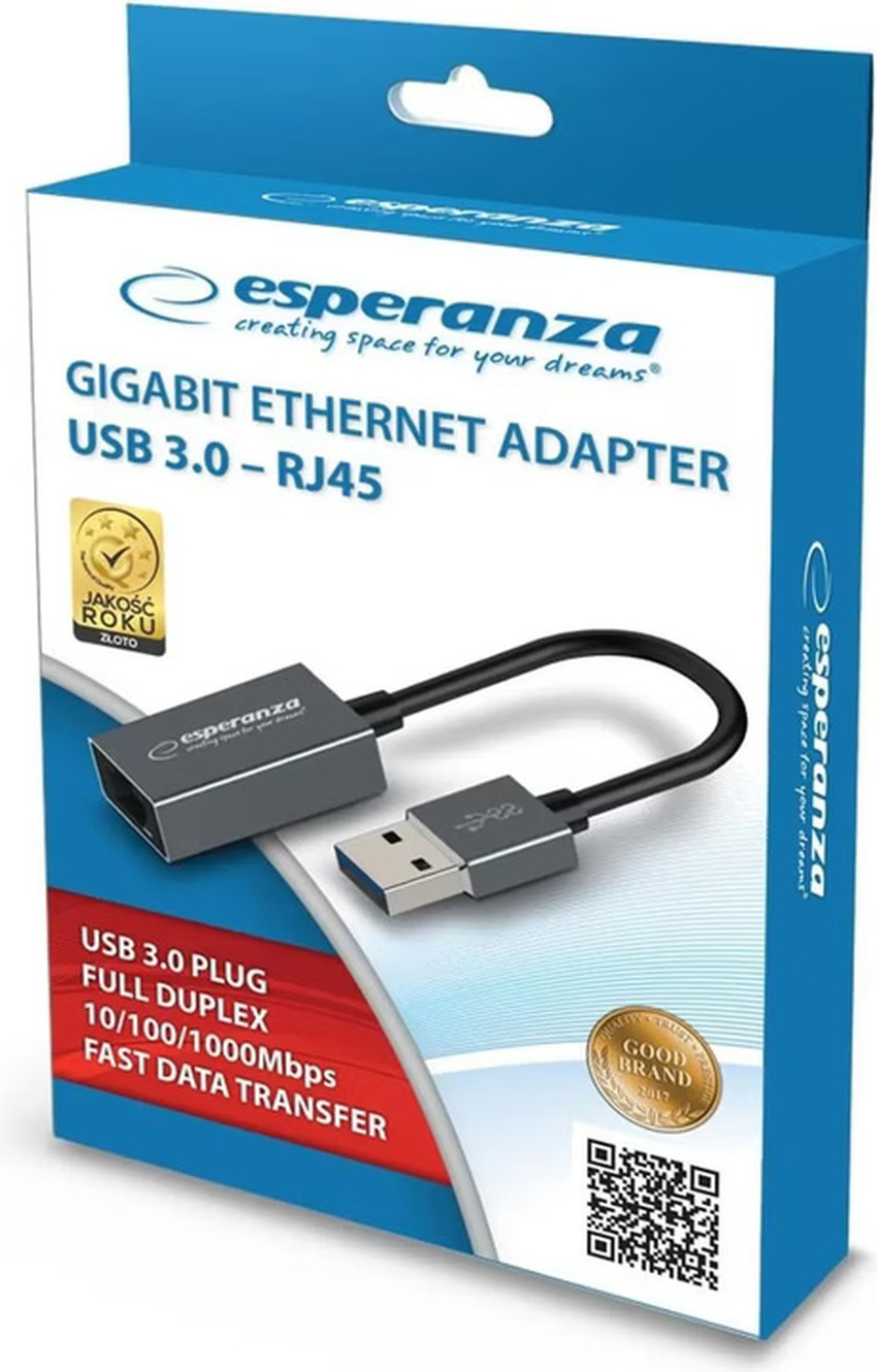 Pretrvornik/adapter iz USB 3.0 na Giga LAN (RJ45) Esperanza ENA101