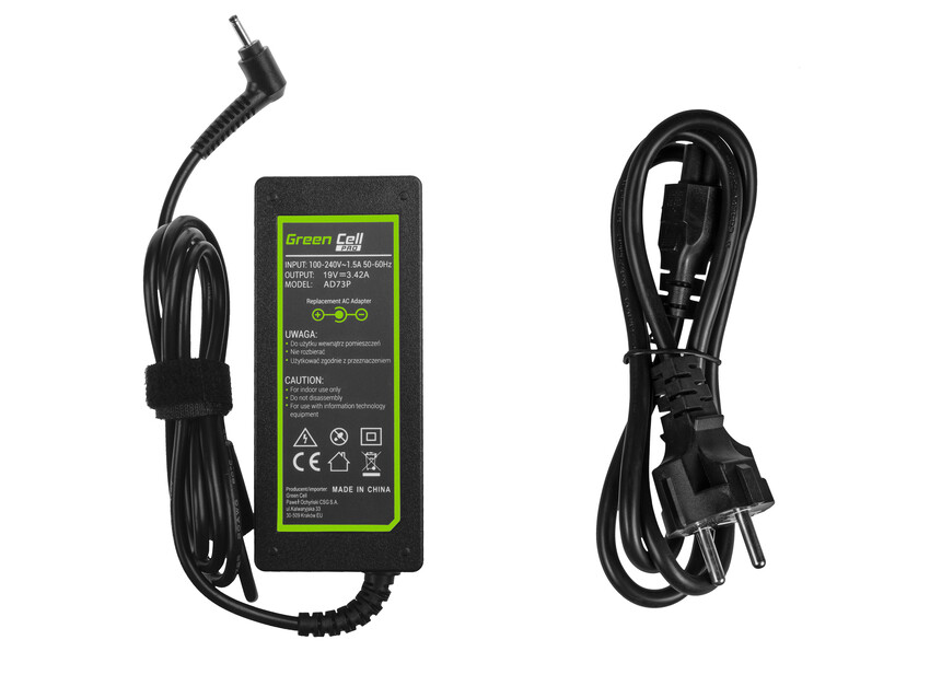 Green Cell PRO polnilec / AC Adapter 19V 3.42A 65W za Acer Aspire S3 S3-331 S3-371 S3-951 S7-391 S7 S7-392 S7-393 (AD73P)