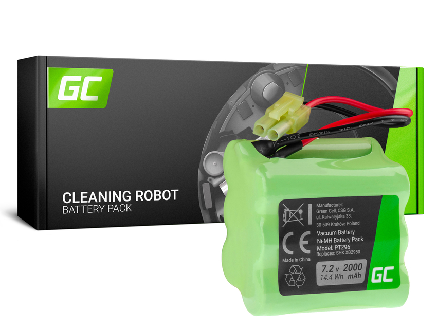 baterija (2 Ah 7.2V) Green Cell baterija za Shark XB2950 V2950 V2950A V2945Z V2945 (PT296)