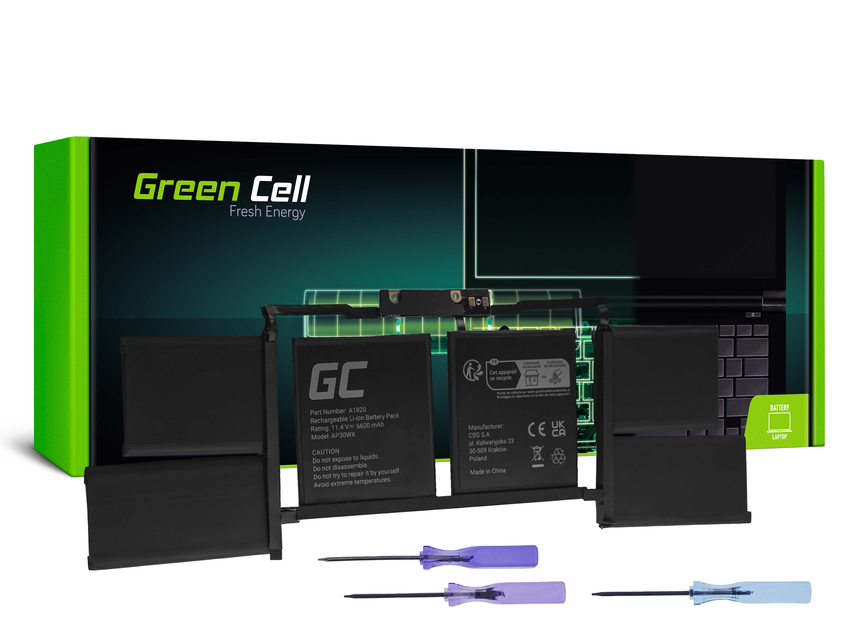 Green Cell baterija A1820 za Apple MacBook Pro 15 A1707 (2016, 2017) (AP30WX)