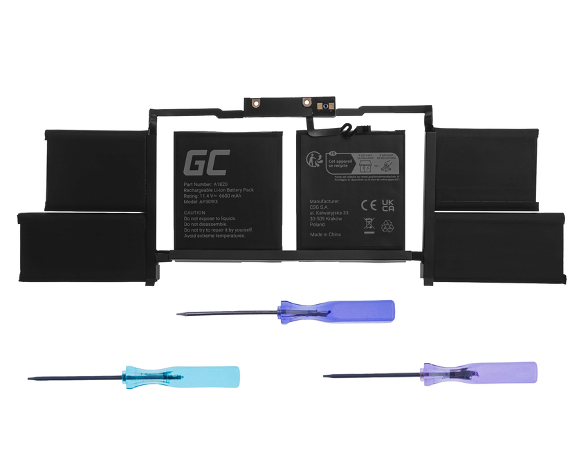Green Cell baterija A1820 za Apple MacBook Pro 15 A1707 (2016, 2017) (AP30WX)