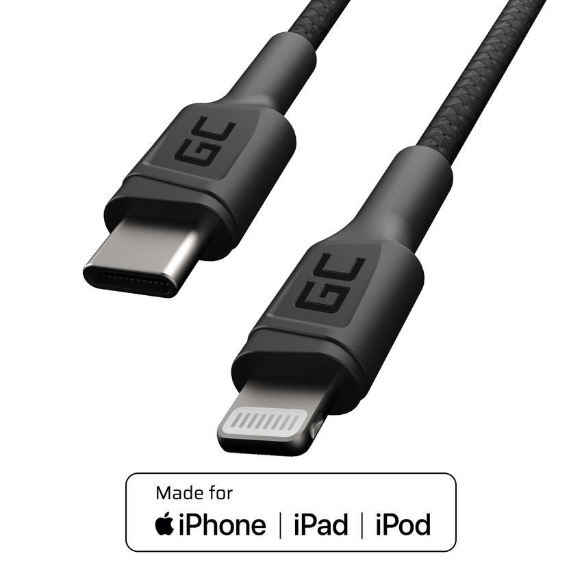 Green Cell kabel GC Power Stream USB-C - Lightning 100 cm with napajalni kabel (Apple MFi Certified) (KABGC07)