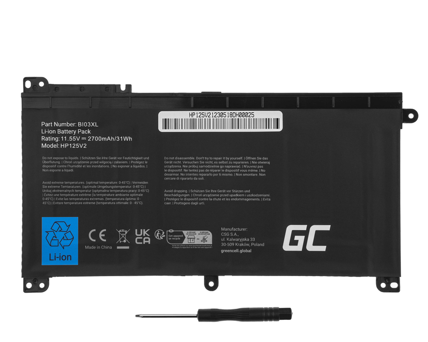 Green Cell baterija BI03XL ON03XL za HP Pavilion x360 13-U 13-U000 13-U100 Stream 14-AX 14-AX000 (HP125V2)