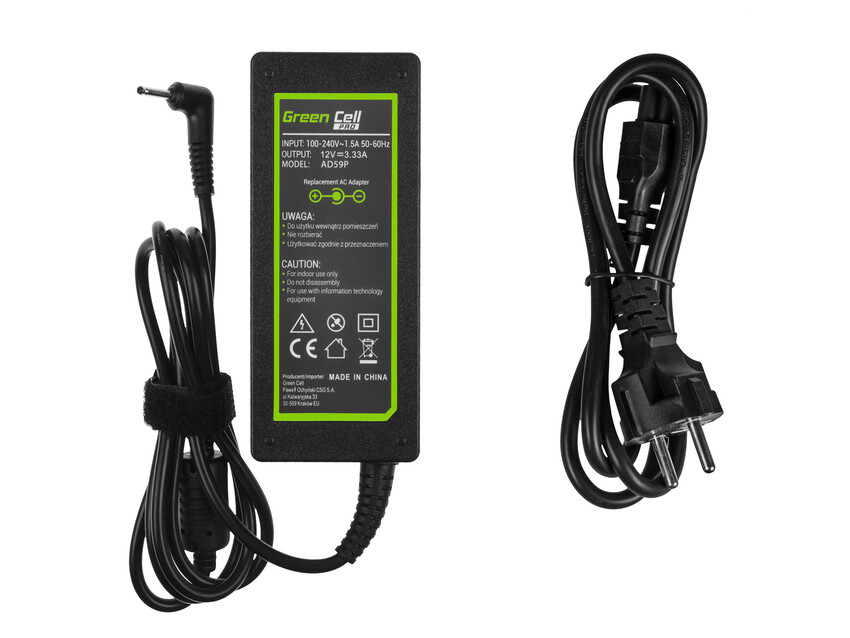 Green Cell PRO polnilec / AC Adapter 12V 3.33A 40W za Samsung 303C XE303C12 500C XE500C13 500T XE500T1C 700T XE700T1C (AD59P)