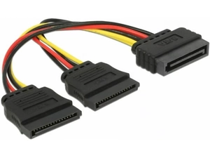 Kabel interni Delock SATA(M)-> 2x Power SATA(F) 15cm