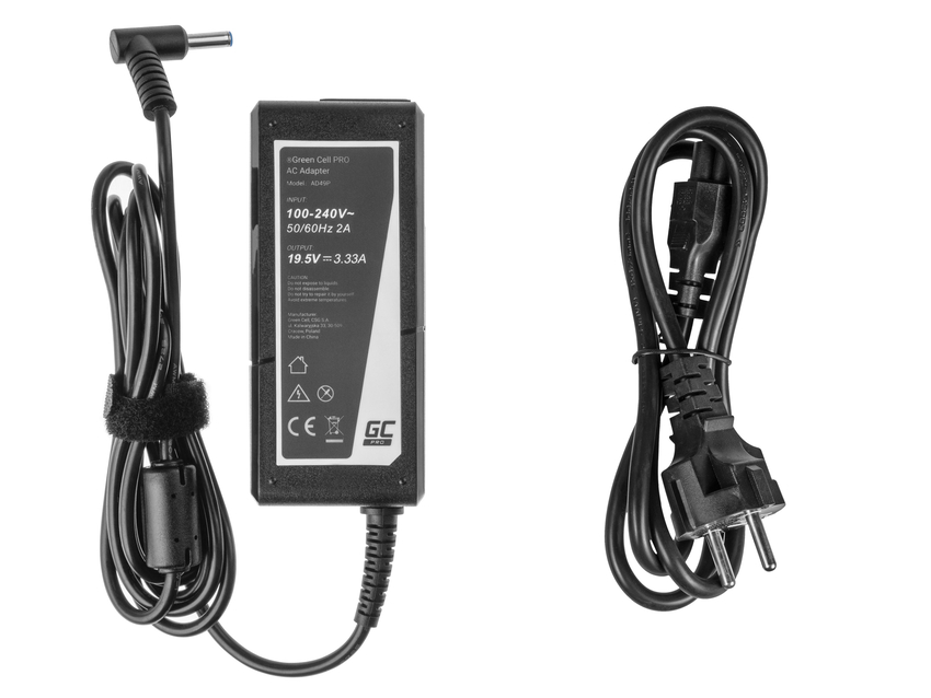 Green Cell PRO polnilec / AC Adapter 19.5V 3.33A 65W za HP 250 G2 G3 G4 G5 15-R 15-R100NW 15-R101NW 15-R104NW 15-R233NW (AD49P)