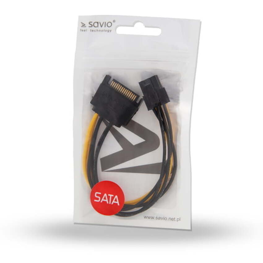 Adapter iz 1x SATA na 1x 6pin, Savio AK-20
