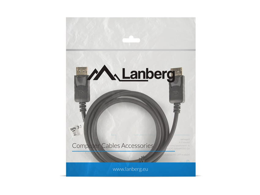 Kabel (DP) DisplayPort / DisplayPort 1.8m, Lanberg CA-DPDP-10CC-0018-BK