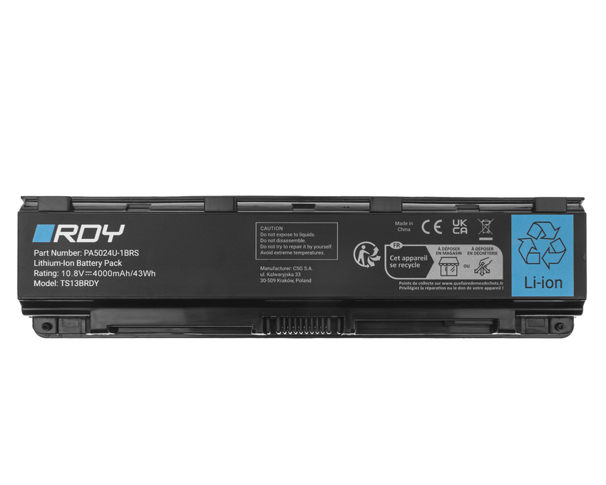 baterija RDY PA5024U-1BRS to Toshiba Satellite C850 C855 C870 L850 L855 (TS13BRDY)