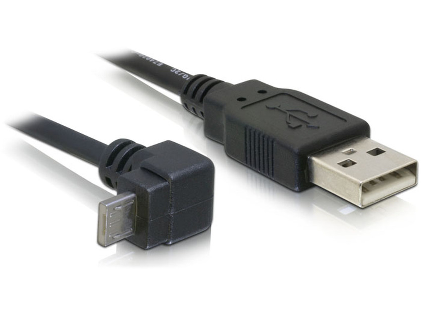 Kabel USB micro-A Moški 90° nagnjen > USB-A Moški 3m