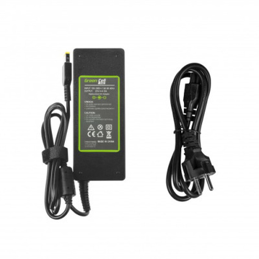 Napajalnik Green Cell za LENOVO 20V 4,65A 90W (pravokotni rumen)