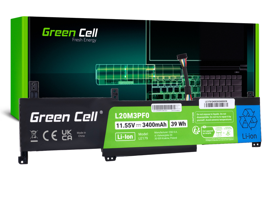 baterija Green Cell L20M3PF0 Lenovo Ideapad 3-14ITL6 15ITL6 17ITL6 S14 V14 15 17 G2 G3 (LE179)