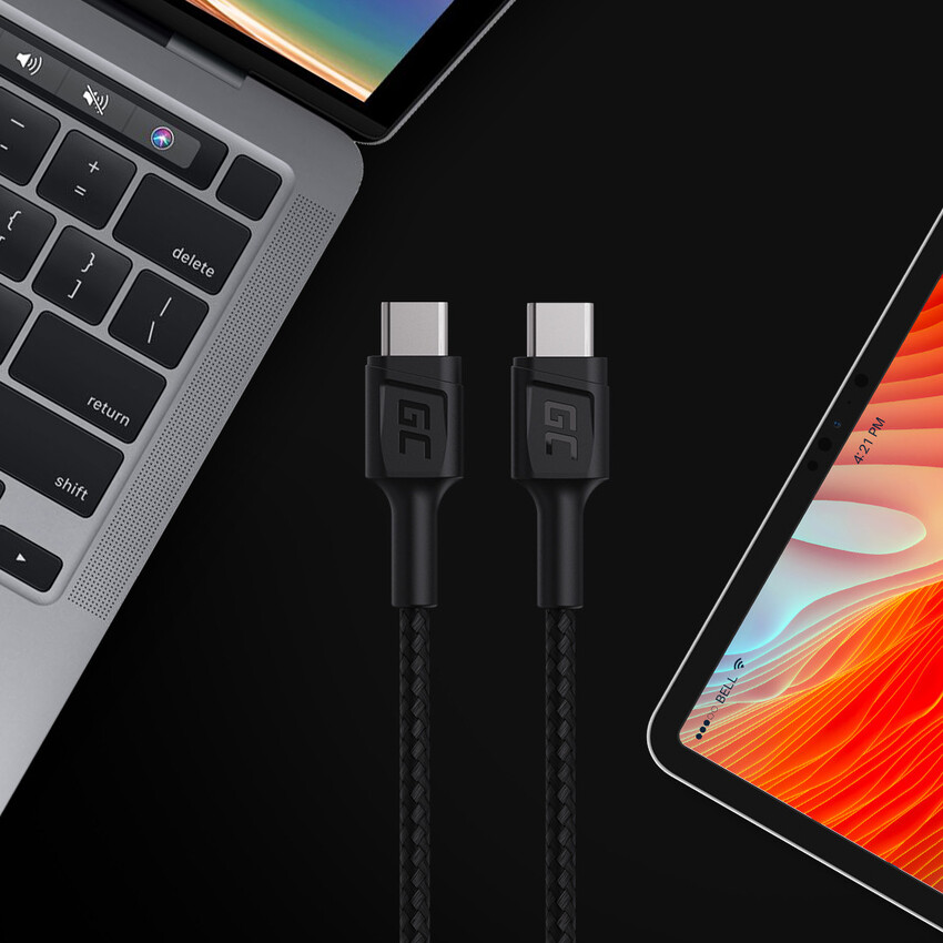 Green Cell kabel GC PowerStream USB-C - USB-C 200cm with napajalni kabel (60W), 480 Mbps, Ultra Charge, QC 3.0 (KABGC29)
