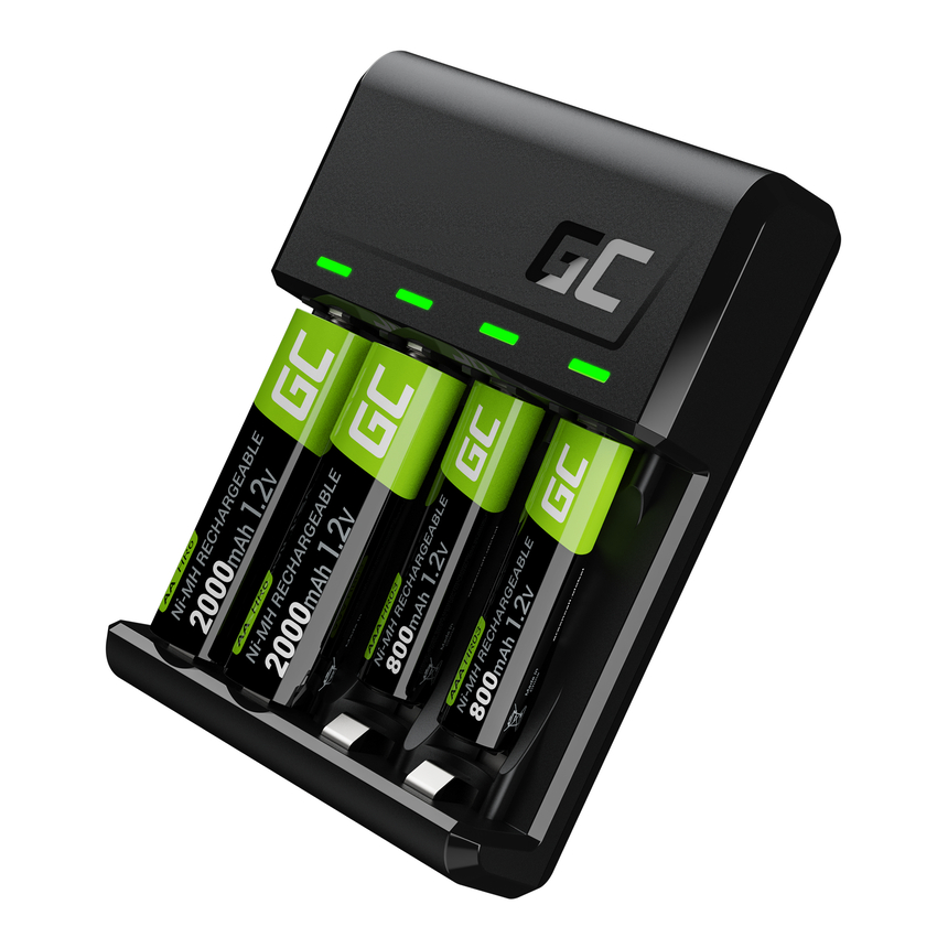 Set Green Cell GC Vitalpolnilec and batteries 2xAA 2000mAh 2xAAA 800mAh (GRSETGC03)