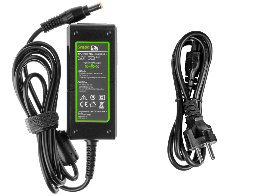 Green Cell PRO polnilec / AC Adapter 19V 2.37A 45W za Acer Aspire E5-511 E5-521 E5-573 E5-573G ES1-131 ES1-512 ES1-531 V5-171 (AD66P)