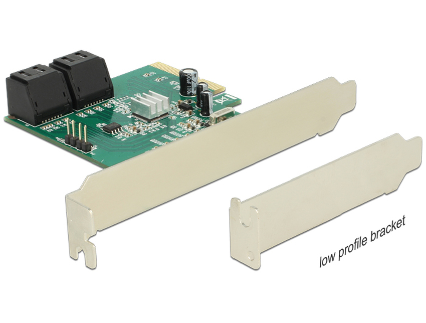 Delock PCI Express kartica > Hibrid 4 x notranji SATA 6 Gb/s RAID - nizkoprofilna oblika