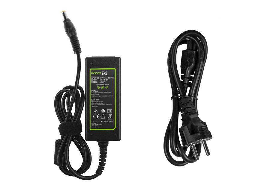 Green Cell PRO polnilec / AC Adapter 19V 2.15A 40W za Acer Aspire One 531 533 1225 D255 D257 D260 D270 ZG5 (AD53P)