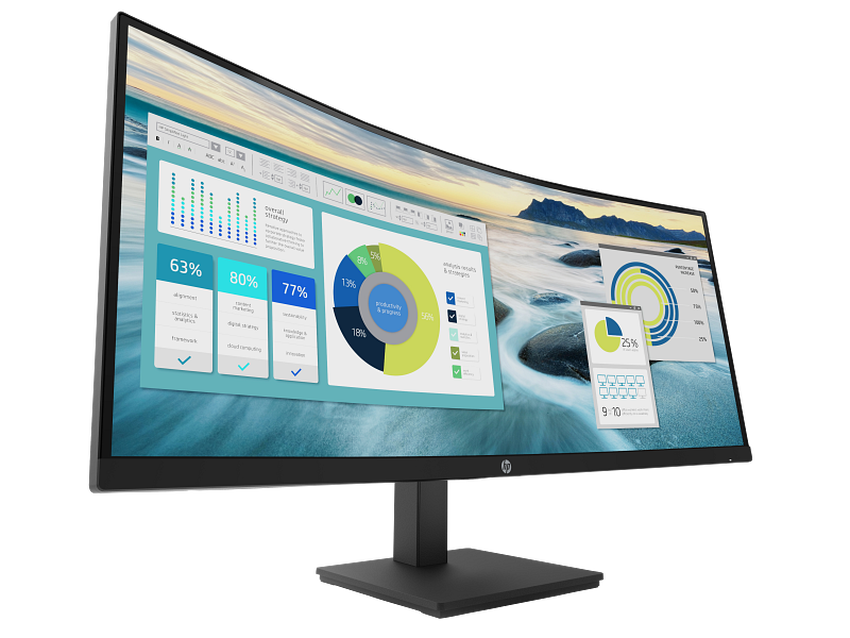 Monitor HP P34hc G4 86,4 cm (34″) 3440x1440 (UWQHD) VA LED 100 Hz ukrivljen