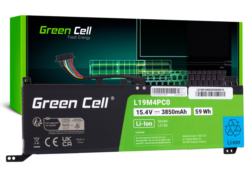 baterija Green Cell L19M4PC0 za Lenovo Legion 5P-15IMH05 5P-15IMH05H 5-15IMH05 5-15IMH05H 5-15ARH05 5-15ARH05H (LE180)
