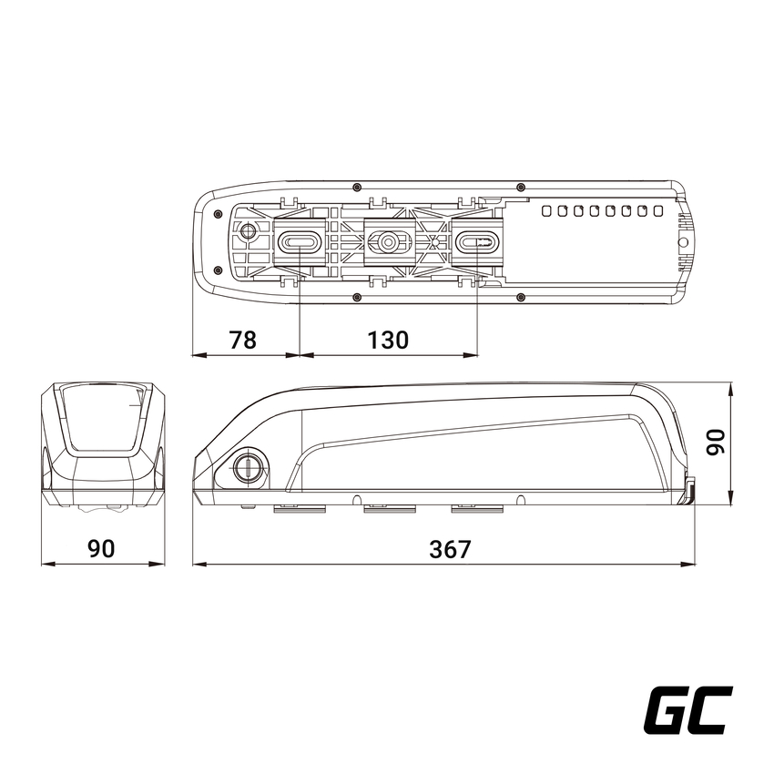 Green Cell® GC PowerMove E-Bike baterija 36V 14.5Ah Li-Ion Down Tube with polnilec (EBIKEGCF01)