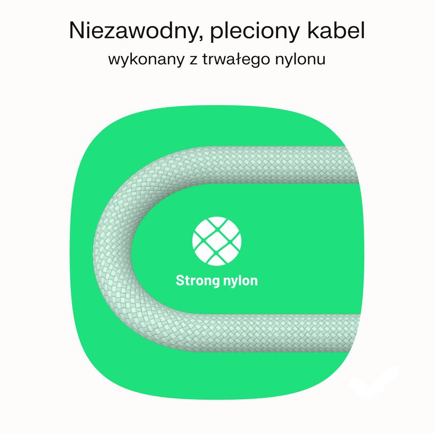 USB-C kabel 0.3m 100W Greencell PowerStream Fast Charging PD Snow bel (KABGC100PS30SW)