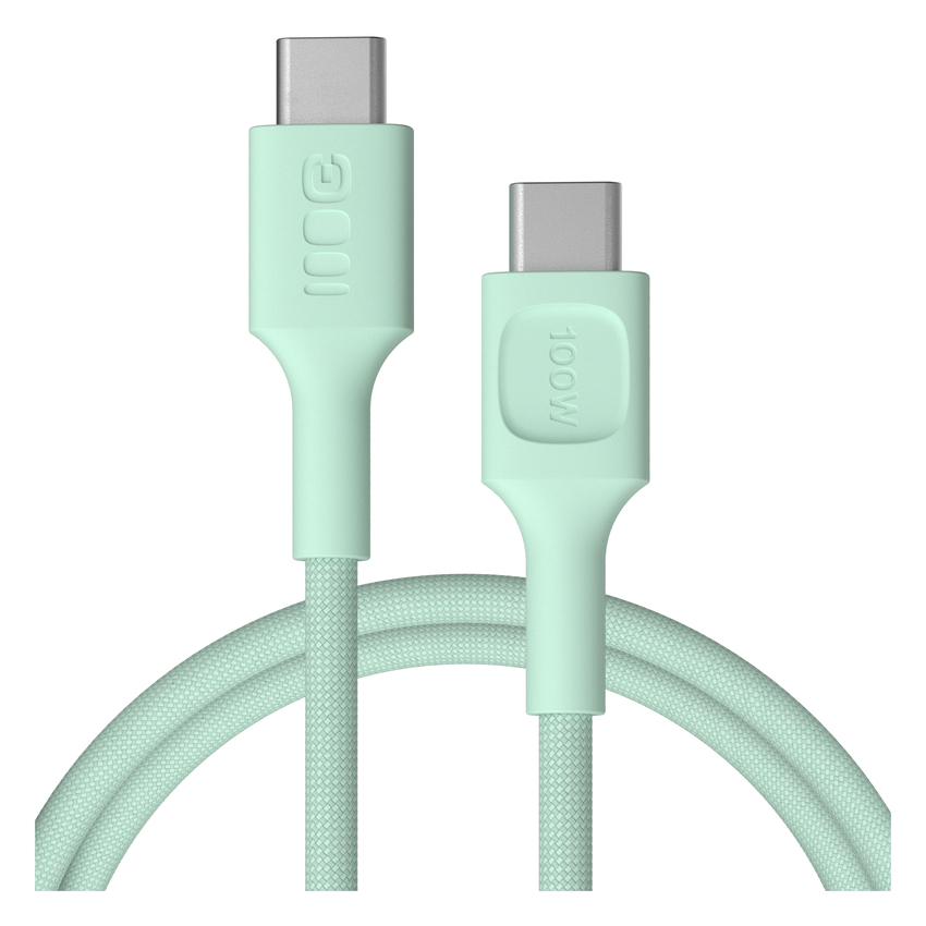 USB-C kabel 1.2m 100W Greencell PowerStream Fast Charging PD Mint Green (KABGC100PS120MG)