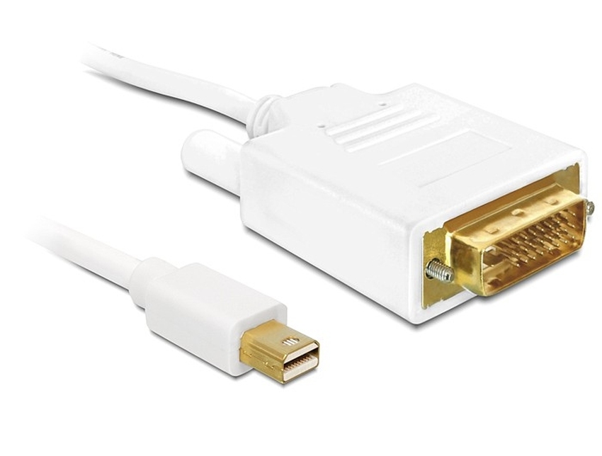 Kabel mini DP Moški > DVI (24+1) Moški 1m beli Delock