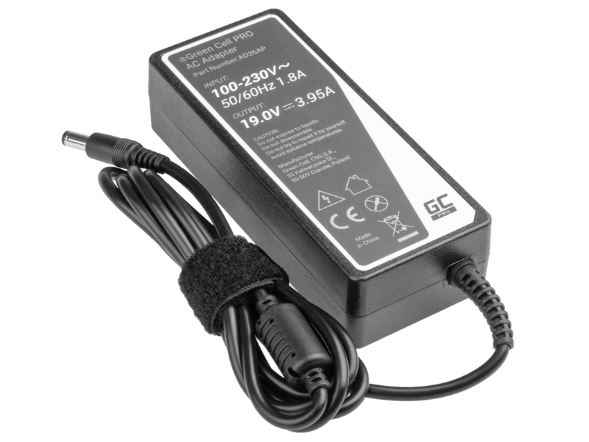 Green Cell PRO polnilec / AC Adapter 19V 3.95A 75W za Toshiba Satellite C55 C660 C850 C855 C870 L650 L650D L655 L750 L750D L755 (AD26AP)