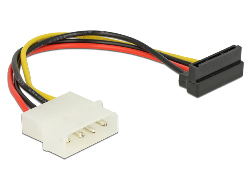 Kabel Power Molex 4pin Moški > SATA 15pin Ženski 90° 16cm