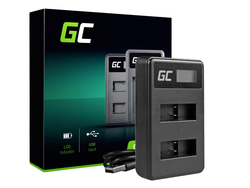 Green Cell polnilec AHBBP-501 za GoPro AHDBT-501, Hero 5 Hero 6 Hero 7 HD Black bel Silver Edition (4.35V 2.5W 0.6A) (ADCB20)