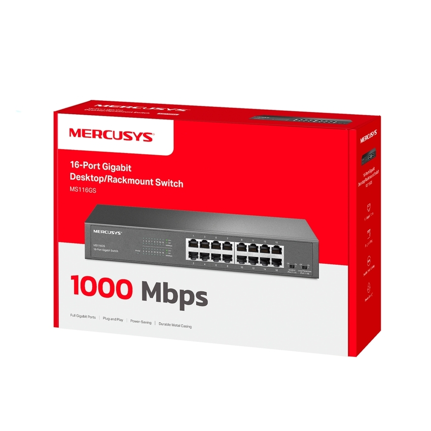 Stikalo/switch Mercusys MS116GS 16-port Gigabit Ethernet (10/100/1000)