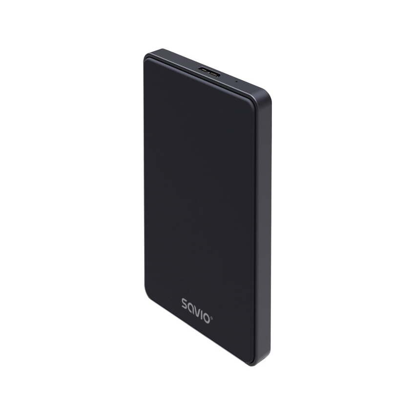Ohišje za disk 2,5, Savio, črn, USB 3.0, AK-65