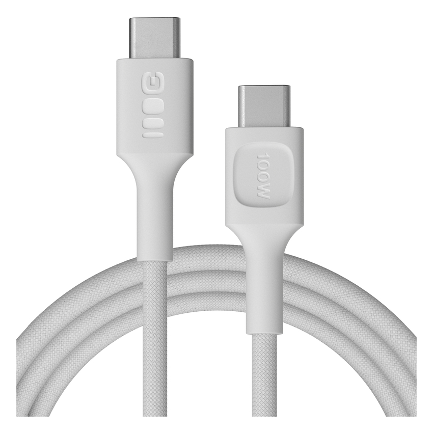 USB-C kabel 2m 100W Greencell PowerStream Fast Charging PD Snow bel (KABGC100PS200SW)