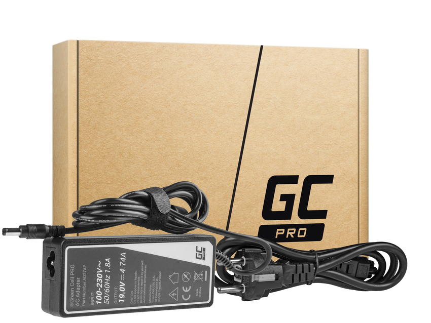 Green Cell PRO polnilec / AC Adapter 19V 4.74A 90W za Asus A52 K50IJ K52 K52F K52J K53S K53SV X52 X52J X53S X53U X54C X54 X54H (AD27AP)